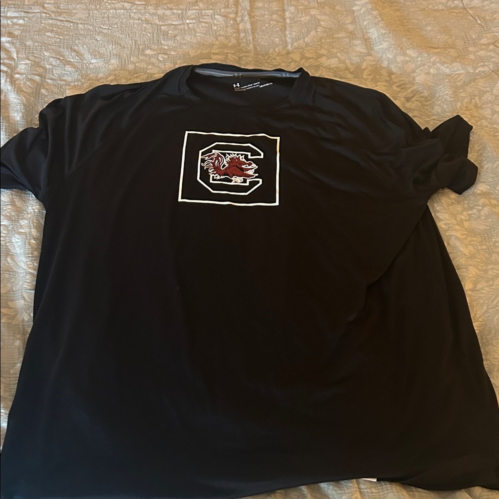 Under Armour Black Tee with Red and White Graphic